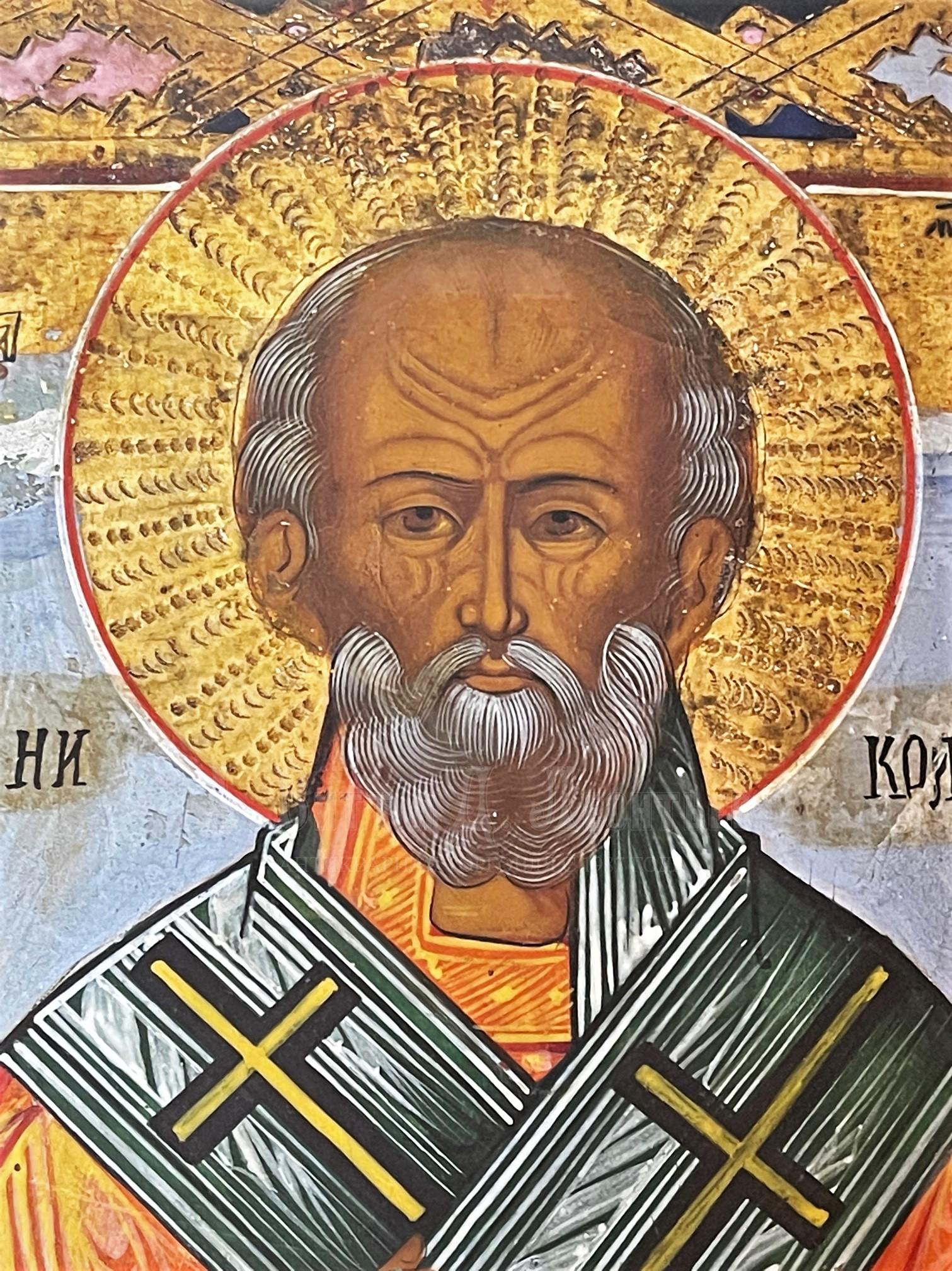 Икона антикварная русская старинная Святой Николай Чудотворец и Угодник Божий